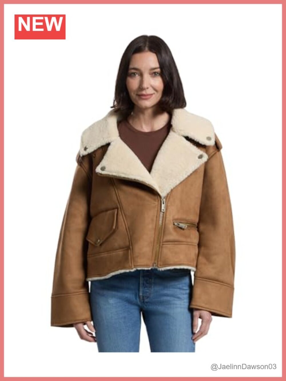 Faux Suede Faux Shearling Moto Jacket Asymmetrical Zip